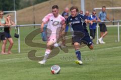 Verbands Pokal- Saison 2025/26 - TV Münchsmünster - SpVgg Ansbach - Mirko Puscher rosa Ansbach - Johannes Artmeier blau M´münster - Foto: Meyer Jürgen