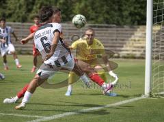 Bayernliga Nord - Saison 2026/27 - FC Ingolstadt 04 II - Jahn Regensburg II - Can Paylan (Nr.6 - FCI II) -Björn Zempelin rot Regensburg rot Regensburg - Julio Peutler TW Regensburg - Foto: Meyer Jürgen
