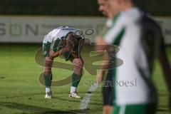 Landesliga - Saison 2025/26 - SV Manching - SSV Niedersonthofen - Luca Bienek (Nr.16 - SV Manching) wird im Strafraum gefoult und es gibt Strafstoß - Sebastian Graßl (Nr.10 - SV Manching) verschießt den Elfmeter - enttäuscht - Foto: Meyer Jürgen
