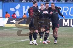 3. Liga - Saison 2025/26 - Hansa Rostock - FC Ingolstadt 04  -  Der 0:3 Führungstreffer durch - Marcel Costly (Nr.22 - FCI) - jubel - XXXXX - Foto: Meyer Jürgen