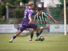 Landesliga - Freundschaftsspiel - Saison 2026/27 - SV Manching - TSV Karteth-Lappersdorf - Fritz Lukas lila Kareth - Lappersdorf  - Vincent Amann (Nr.16 - SV Manching) - Foto: Meyer Jürgen
