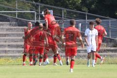 Bayernliga Nord - Saison 2024/25 - FC Ingolstadt 04 II - ASV Neumarkt - Der 0:1 Führungstreffer durch Misetic Marlon rot Neumarkt - jubel  - XXXXX - Foto: Meyer Jürgen