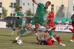 * Testspiel - 3. Liga - Saison 2025/26 - FC Ingolstadt 04 - VFB Eichstätt - Jonathan Grimm (Nr.39 - VFB Eichstätt) - Bjarne Thoelke (Nr.42 - FC Ingolstadt 04) - Foto: Meyer Jürgen