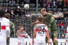 3. Liga; VfB Stuttgart 2 - FC Ingolstadt 04; Simon Lorenz (32, FCI) Kopfball Tor Jubel Treffer Sebastian Grönning (11, FCI) Olivier Christopher (24 VFB) Reichardt Leon (20 VFB)