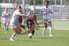 2. Bundesliga Frauen - Saison 2024/25 - FC Ingolstadt 04 Frauen - SCR Altach - Stefanie Reischmann (Nr.24 - FCI Frauen) - Vasconcelos Jassie rechts weiss - Metzler Lisa weiss links Altach - Foto: Meyer Jürgen