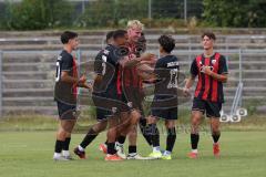 Bayernliga Nord - Saison 2024/25 - FC Ingolstadt 04 II - TSV Karlburg - Der 2:0 Führungstreffer durch Luca Lechner (Nr.5 - FCI U21) - jubel - - XXXXX - Foto: Meyer Jürgen