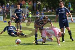 Verbands Pokal- Saison 2025/26 - TV Münchsmünster - SpVgg Ansbach - Patrick Kroiß rosa Ansbach - Leo Kreitmayer blau M´münster - Foto: Meyer Jürgen