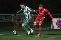 Landesliga - Saison 2025/26 - SV Manching - TSV Hollenbach - Fabian  Neumayer (Nr.9 - SV Manching) - Ruisinger Simon rot Hollenbach - Foto: Meyer Jürgen