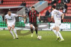 3. Liga; FC Ingolstadt 04 - Erzgebirge Aue; Sebastian Grönning (11, FCI) Tashchy Borys (14 Aue) Rosenlöcher Linus (29 Aue)