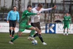 Bezirksliga - Saison 2025/26 - FC Gerolfing - SpVgg Altenerding - Max Seitle (Nr.6 - FC Gerolfing) - Jannik Obermeier weiss Altenerding - Foto: Meyer Jürgen