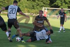 Bezirksliga - Saison 2025/26 - TSV Ober./Unterhaunstadt - VFR Garching - Manuel Hunner (Nr.11 - TSV Ober-/Unterh.stadt) - Staas Mitko schwarz Garching - Foto: Meyer Jürgen