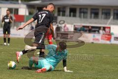 Bezirksliga - Saison 2024/25- TSV Gaimersheim - FC Fatih Ingolstadt - Nico von Swiontek Brzezinski (Nr.17 - TSV Gaimersheim) -Ömer Ilgen Torwart Fatih- Foto: Meyer Jürgen