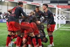 3. Liga; SC Verl - FC Ingolstadt 04; Ausgleich in der Nachspielzeit 2:2 Tor Jubel Treffer #f32 mit Mads Borchers (9, FCI) Marcel Costly (22, FCI) Max Plath (14 FCI) Fredrik Carlsen (8, FCI)
