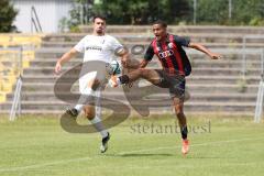 Bayernliga Nord - Saison 2024/25 - FC Ingolstadt 04 II - TSV Karlburg - Der 1:0 Führungstreffer durch Micah Ham (Nr.25 - FCI U21) - Jonas Leibold weiss Karlburg - jubel - - XXXXX - Foto: Meyer Jürgen