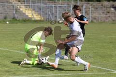 A-Junioren Bundesliga  - Saison 2024/25 - A-Junioren - FC Ingolstadt 04 - SSV Ulm - Streck Alik weiss FCI - Kleiser Noah schwarz Ulm - Zielke Paul Torwart Ulm - Foto: Meyer Jürgen