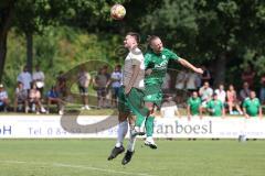 Bezirksliga - Saison 2024/25 - SV Manching - TSV Jetzendorf - Dominik Schröder (Nr.14 - SV Manching)- Hannes Frank weiss Jetzendorf - Foto: Meyer Jürgen