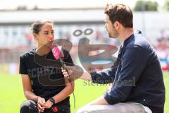 3. Liga; SpVgg Unterhaching - FC Ingolstadt 04; vor dem Spiel Cheftrainerin Sabrina Wittmann (FCI) Interview