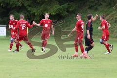 Kreisliga - Saison 2024/25- SV Kasing - SV Eitensheim - Der 1:2 Anschlusstreffer per Elfmeter verwandelt durch Tobias Dietze rot Eitensheim - jubel - Foto: Meyer Jürgen