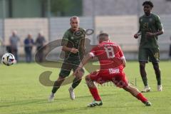 Toto - Pokal - Saison 2024/25 - TSV Lohr - FC Ingolstadt 04 - Mattis Hoppe (Nr.2 - FCI) - Florian Copacian (Nr.13 - TSV Lohr) - Foto: Meyer Jürgen