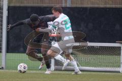 *** Bayernliga Nord - Saison 2025/26 - FC Ingolstadt 04 II - TSV Neudrossenfeld - Jason Osei Tutu (Nr.11 - FC Ingolstadt II) - Marvin Hervath weiss Neudrossenfeld - Foto: Meyer Jürgen