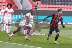 3. Liga; FC Ingolstadt 04 - VfB Stuttgart II; Deniz Zeitler (38, FCI) Tor Jubel Treffer innerhalb 24 Sekunden 1:0 Amaniampong Kaden (2 VFB) Chase Anrie (5 VFB)