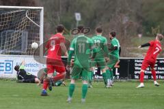 Kreisklasse - Saison 2025/26- TSV Pförring - SV Karlshuld-  - Der 1:0 Führungstreffer durch Daniel Finkenzeller rot Pförring - Marco Hauschild TW Karlshuld - jubel - Foto: Meyer Jürgen
