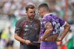 3. Liga - Saison 2026/27 - SC Preussen Münster - FC Ingolstadt 04 - Ognjen Drakulic (Nr.30 - FCI) wird eingewechselt - Co-Trainer Fabian Reichler (FCI) - XXXXX - Foto: Meyer Jürgen