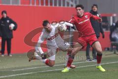3. Liga - Saison 2025/26 - FC Ingolstadt 04 - VFB Stuttgart II - Ognjen Drakulic (Nr.30 - FCI) - Cdominik Nothnagel (Nr.29 - VFB Stuttgart II) - Foto: Meyer Jürgen