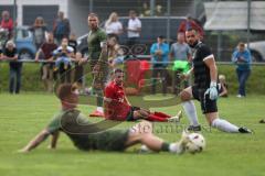 Toto - Pokal - Saison 2024/25 - TSV Lohr - FC Ingolstadt 04 - Sebastian Gronning (Nr.11 - FCI) schießt ein Tor - jubel - Maximilian Dittgen (Nr.10 - FCI) - Torwart Andreas Jetzlaff (Nr.26 - TSV Lohr) XXXXX - Foto: Meyer Jürgen