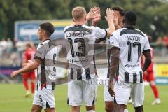 Toto Pokal; FC Memmingen - FC Ingolstadt 04, 2. Runde; Tor Jubel Treffer Lars Lokotsch (13, FCI) Obed Ugondu (17, FCI) Emre Gül (5, FCI) Fredrik Carlsen (8, FCI)