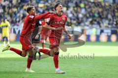 3. Liga; Alemannia Aachen - FC Ingolstadt 04; Dennis Kaygin (10, FCI) Tor Jubel Treffer 0:1 Siegtreffer, Yann Sturm (7, FCI)