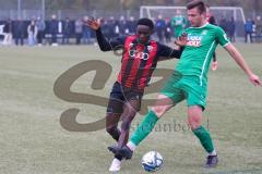 Bayernliga Nord - Saison 2024/25 - FC Ingolstadt 04 II - VFB Eichstätt - Jason Osei Tutu (Nr.11 - FCI U21) - Bastian Bösl grün Eichstätt - Foto: Meyer Jürgen