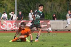 Bezirksliga - Saison 2025/26 - FC Fatih Ingolstadt - TSV Gaimersheim - Eron Dervisi (Nr.27 - TSV Gaimersheim) - Daniel Wolf Torwart Fatih - Foto: Meyer Jürgen