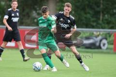 Bezirksliga - Saison 2025/26 - FC Gerolfing - TSV Gaimersheim - Leonardo Lucic (Nr.19 - FC Gerolfing) - Elias Burgfeld (Nr.11 - TSV Gaimersheim)- Foto: Meyer Jürgen