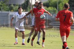 Bayernliga Nord - Saison 2024/25 - FC Ingolstadt 04 II - ASV Neumarkt - Massimo Agostinelli (Nr.15 - FCI U21) - Adelabu Morris rot Neumarkt - Foto: Meyer Jürgen