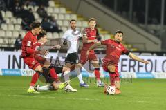 3. Liga; SSV Ulm - FC Ingolstadt 04; Zweikampf Kampf um den Ball Lukas Fröde (34, FCI) Dennis Kaygin (10, FCI)