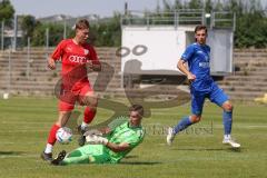 Bayernliga Nord - Saison 2023/2024 - FC Ingolstadt 04 - Würzburger FV 04 - Moritz Wiezorrek (Nr.15 - FCI U21) - Koob Andre Torwart Würzburg - Foto: Meyer Jürgen