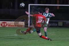 Landesliga - Saison 2025/26 - SV Manching - TSV Aindling - Rainer Meisinger (Nr.8 - SV Manching) - David Bichlmeier rot Aindling  - Foto: Meyer Jürgen