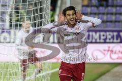 3. Liga; Erzgebirge Aue - FC Ingolstadt 04; Tor Jubel Treffer Fredrik Carlsen (8, FCI)