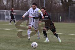 Freundschaftsspiel - Saison 2025/26 - FC Ingolstadt  II - ASV Neumarkt - Muhammed Atak (Nr.2 - FC Ingolstadt II) - Leon Gümpelein schwarz Neumarkt  - Foto: Meyer Jürgen