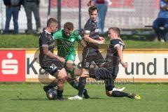 Landesliga - Saison 2024/25 - SV Manching - TSV Schwabmünchen - Johannes Dexl (Nr.13 - SV Manching) - Aschner Maximilian #23 schwarz Schwabmünchen
 - Foto: Meyer Jürgen