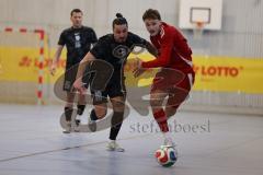 Lotto Bayern Hallencup - Vorrunde - Lindenkreuzhalle Saison 2024/25 - Türk SV Ingolstadt - FC Türk Sport Garching - Osman Tarik Camdal schwarz Türk Sport Garching - Aurel Kuqanaj rot Türk Ing - Foto: Meyer Jürgen