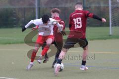 Bezirksliga - Saison 2024/25 - FC Fatih Ingolstadt - SpVgg Kammerberg - Eron Dervisi (Nr.27 - FC Fatih) - Lukas Fladung #10 rot Kammerberg - Justin Fauland #19 Kammerberg - Foto: Meyer Jürgen