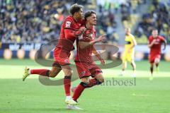 3. Liga; Alemannia Aachen - FC Ingolstadt 04; Dennis Kaygin (10, FCI) Tor Jubel Treffer 0:1 Siegtreffer, Yann Sturm (7, FCI)