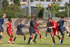 A - Junioren Bundesliga -  Saison 2023/2024 - FC Ingolstadt 04 - FSV Mainz 05 - Ognjen Draculic rot FCI - Daniel Gleiber blau Mainz - Foto: Meyer Jürgen