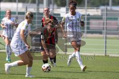 2. Bundesliga Frauen - Saison 2024/25 - FC Ingolstadt 04 Frauen - SCR Altach - Stefanie Reischmann (Nr.24 - FCI Frauen) - Vasconcelos Jassie rechts weiss - Metzler Lisa  weiss links Altach - Foto: Meyer Jürgen