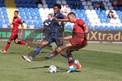 3. Liga - Saison 2025/26 - TSG Hoffenheim II - FC Ingolstadt 04  - Marcel Costly (Nr.22 - FCI) - Kelven Frees (Nr.5 - TSG Hoffenheim II) - Foto: Meyer Jürgen