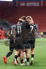 3. Liga; FC Ingolstadt 04 - SV Waldhof Mannheim; Tor Jubel Treffer Sebastian Grönning (11, FCI) 2:0 mit Dennis Borkowski (7, FCI)