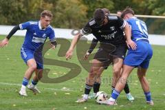 Bezirksliga - Saison 2025/26 - TSV Ober./Unterhaunstadt -  TSV Gaimersheim - Philipp Stipic (Nr.6 - TSV Gaimersheim) - Quendrim Hoti (Nr.4 - TSV Gaimersheim) mitte  - Nail Dizdarevic blau Ober/Unterh.stadt - Foto: Meyer Jürgen