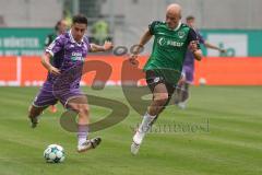 3. Liga - Saison 2026/27 - SC Preussen Münster - FC Ingolstadt 04 - Emre Gül (Nr.5 - FCI) - Tim  Dietrich (Nr.3 - Preussen Münster) - Foto: Meyer Jürgen
